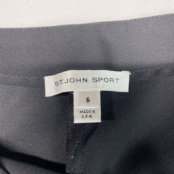 St John Sport Cropped Dress Pants Womens 6 Black Midrise USA EUC - Picture 4 of 12